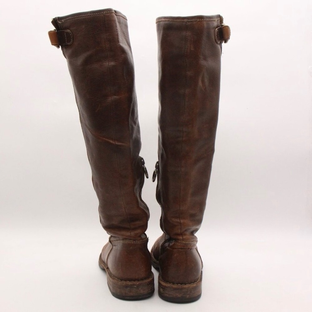 Fiorentini + Baker Tall Brown Leather Boots with Buckle - Picture 5 of 9